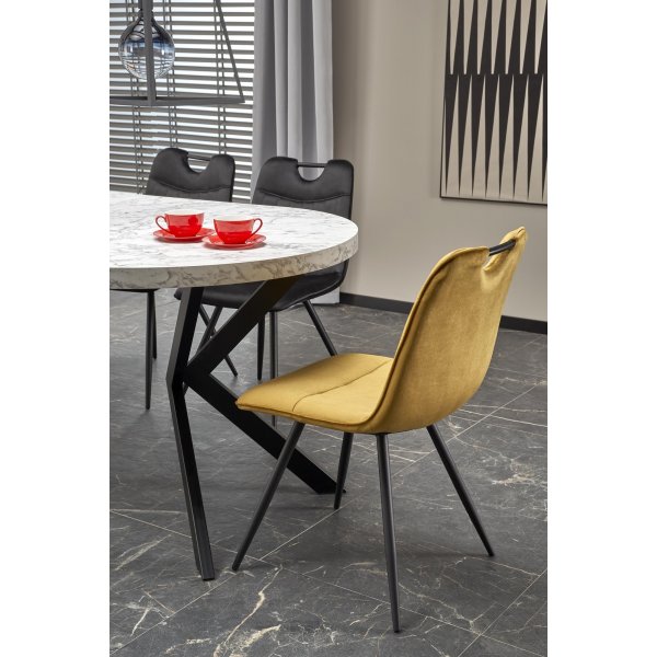 Table à manger Nastro 100-250 cm - Marbre blanc/noir Table à manger Nastro 100-250 cm - Marbre blanc/noir