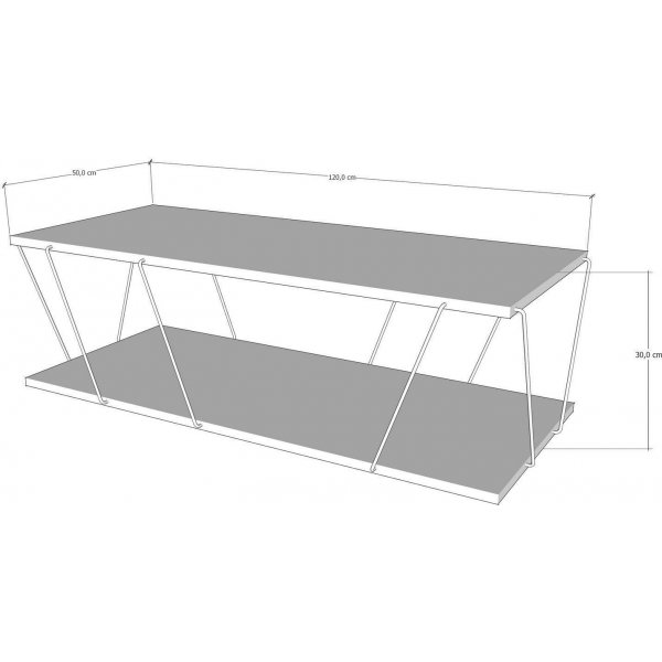 Table basse Labranda 120 x 50 cm - Pin/noir + Pieds de meubles Table basse Labranda 120 x 50 cm - Pin/noir + Pieds de meubles
