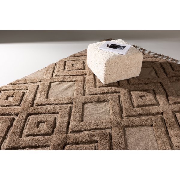 Dahliawollen vloerkleed - Donkerbruin Dahliawollen vloerkleed - Donkerbruin