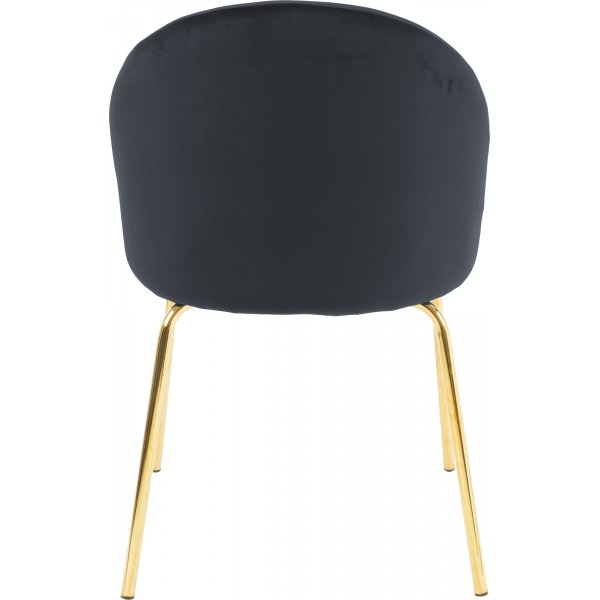 Stol svart sammet med ben i mässing - Giovani + Fläckborttagare för möbler Stol svart sammet med ben i mässing - Giovani + Fläckborttagare för möbler