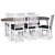 Skagen matgrupp; matbord 160/210x90 cm - Vit / brunoljad ek med 6 st Fårö stolar med svart PU-sits