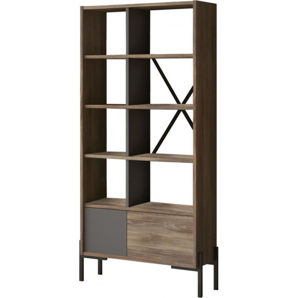 Bruno bokhylla - Brun/antracit Bruno bokhylla - Brun/antracit