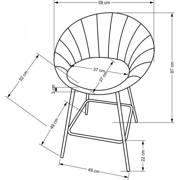Tabouret de bar Pelican 112 - Gris/doré Tabouret de bar Pelican 112 - Gris/doré