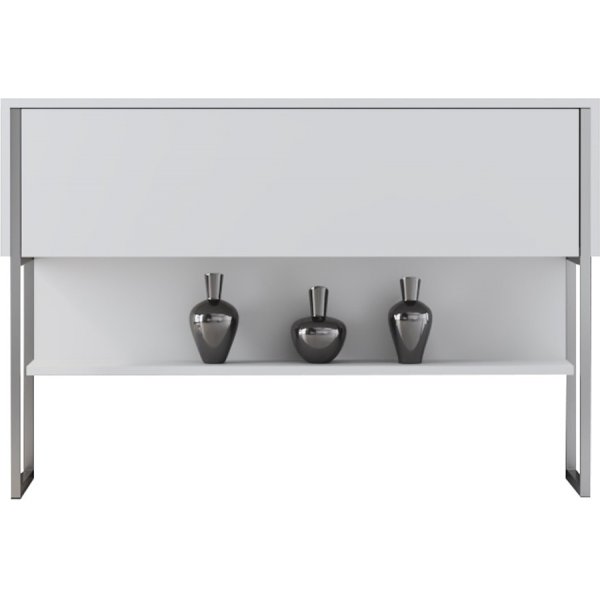 Table relief Lux 120 x 30 cm - Blanc/argent