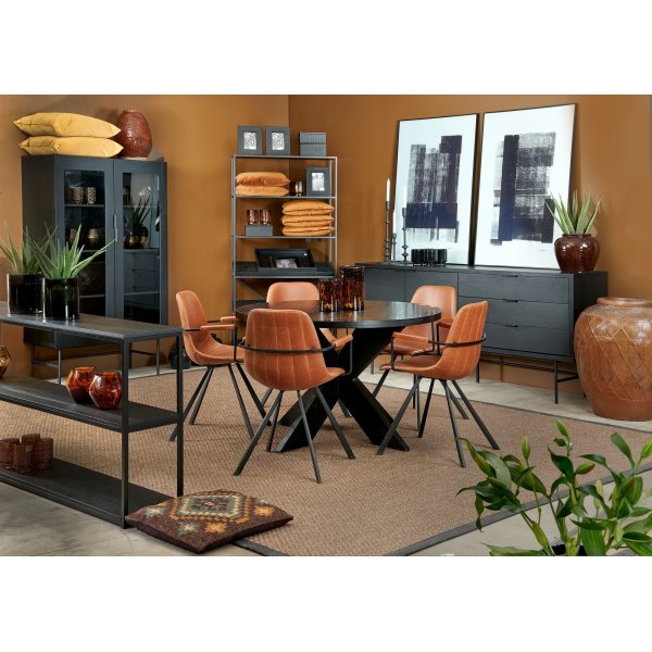 Seven ronde eettafel 120 cm - Zwart essenfineer