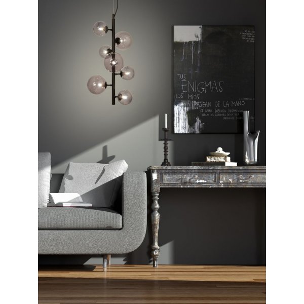 Plafonnier Molekyl - Noir/gris fume