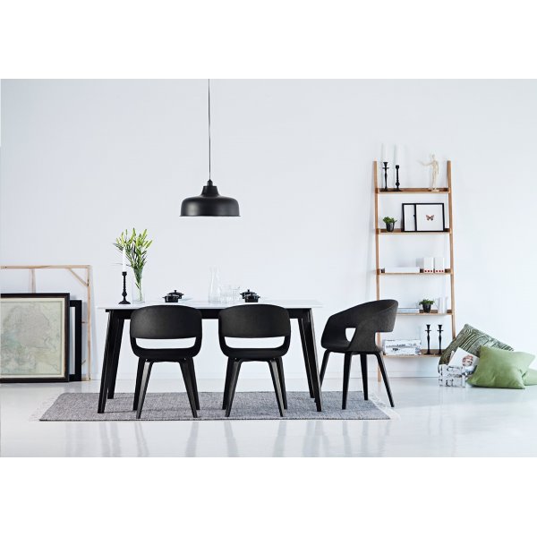 Century matbord 160 cm - Vit/Svart (HPL) Century matbord 160 cm - Vit/Svart (HPL)