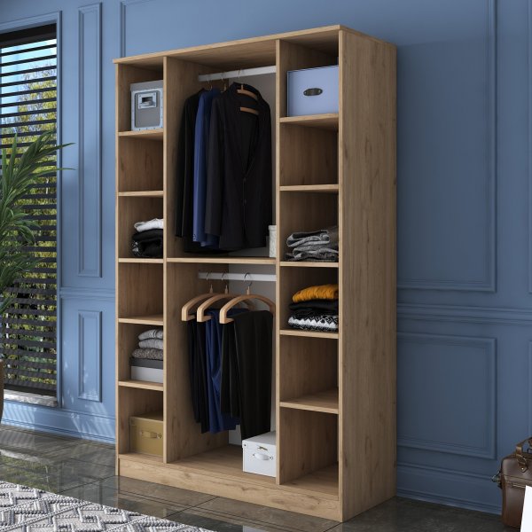 Baden garderob 16 - Valnt/vit