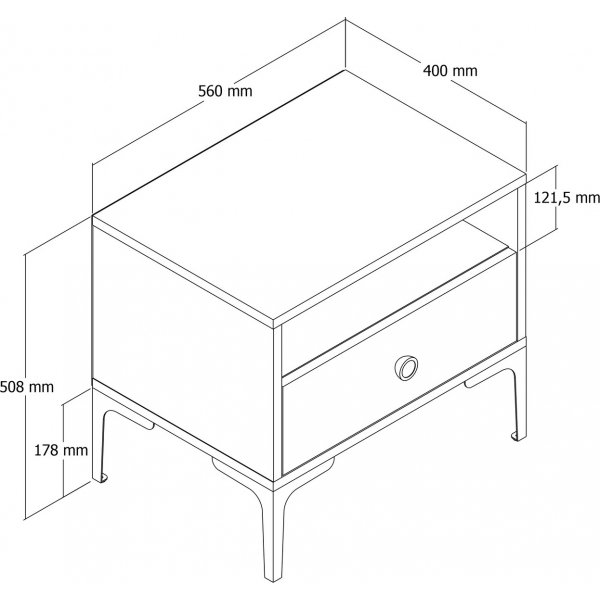 Table de chevet Lisbon - Noyer/noir Table de chevet Lisbon - Noyer/noir