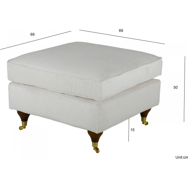 Repose-pieds Howard - Velours ctel beige