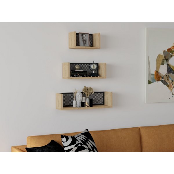 Buster vägghylla - Ek/svart Buster vägghylla - Ek/svart