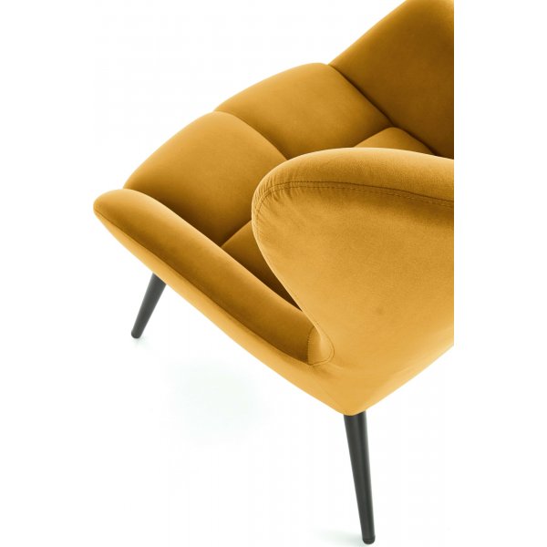 Fauteuil Halfman en velours jaune Fauteuil Halfman en velours jaune