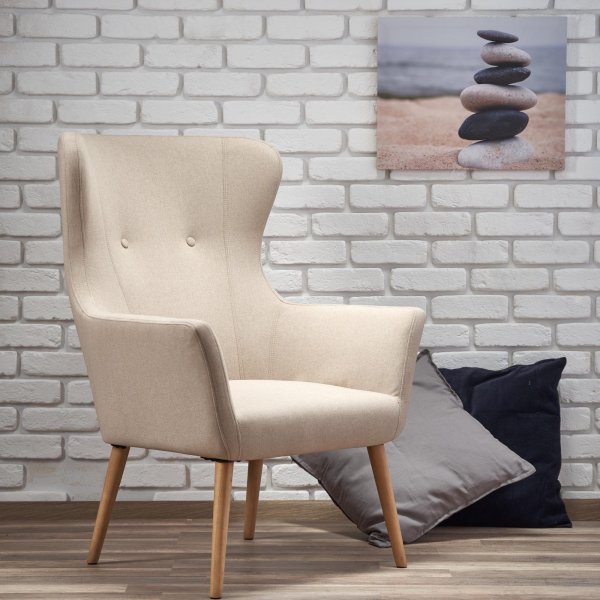 Lise ronlappsftlj - Beige (Tyg) / Tr