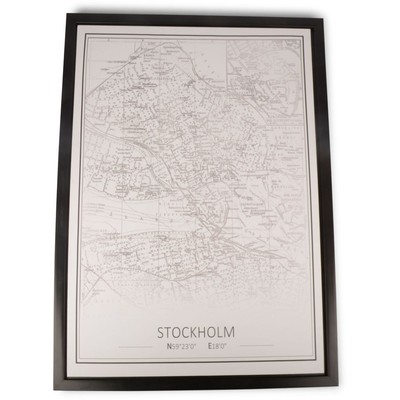 Stockholm tavla med svart ram 70x50 cm