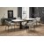 Osman matbord 160-220 x 90 cm - Vit marmor/svart