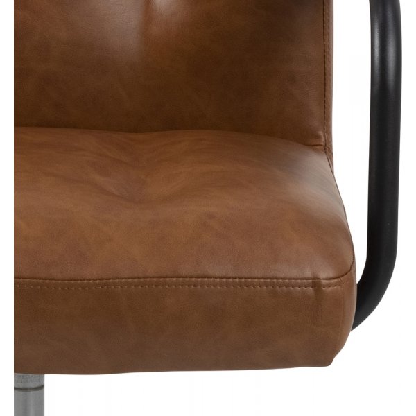 Chaise de bureau Cosmo avec accoudoirs - PU marron Chaise de bureau Cosmo avec accoudoirs - PU marron