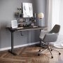 Wedge hj och snkbart skrivbord i svart HPL