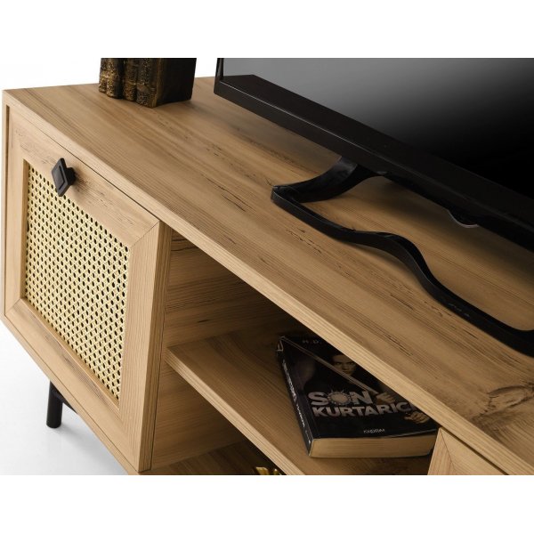 Begonya TV-bänk 140 cm - Ek/svart Begonya TV-bänk 140 cm - Ek/svart
