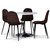 Groupe de repas Tiana, table  manger ronde avec 4 chaises en velours Carisma - Blanc/Bordeaux