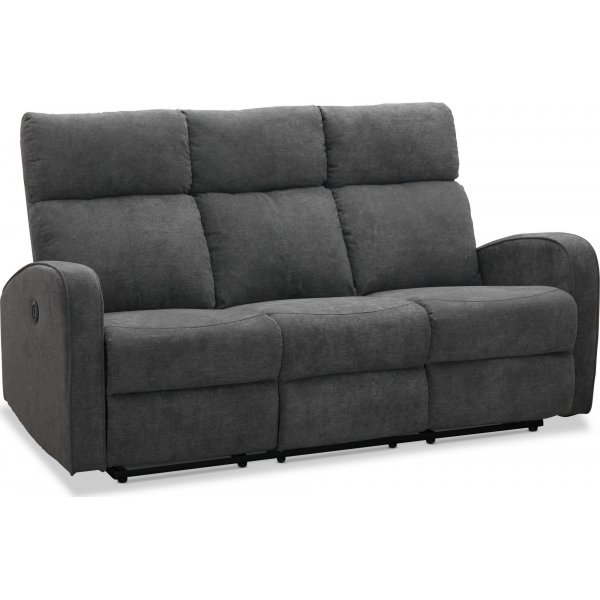 Montana elektrisk 3-sits reclinersoffa - Gr tyg