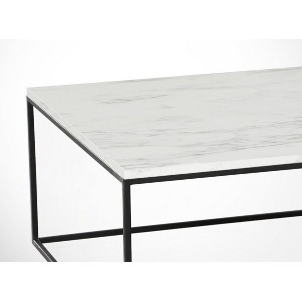 Poly soffbord 75 x 75 cm - Vit/svart Poly soffbord 75 x 75 cm - Vit/svart