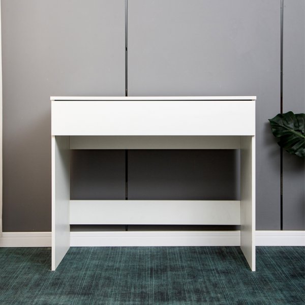 Witte kaptafel met opbergruimte 90 cm breed Witte kaptafel met opbergruimte 90 cm breed