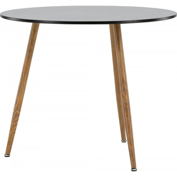 Bridge eettafel Ø90 cm - Zwart/eiken Bridge eettafel Ø90 cm - Zwart/eiken