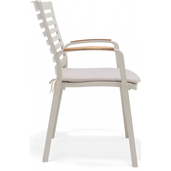 Portals eetgroep 4 - Wit/teak