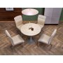 Matbord runt 90 cm beige travertin