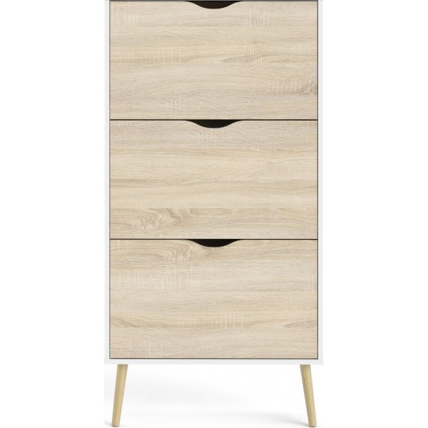 Meuble à chaussures Oslo - Blanc/chêne Meuble à chaussures Oslo - Blanc/chêne