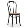 Skagen matgrupp; runt matbord 120 cm - Vit / brunbetsad ek med 4 st Danderyd No.18 stolar Svart