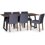 Edge 3.0 matgrupp 190x90 cm inkl 6 st gr Saga stolar - Brownstained fishbone