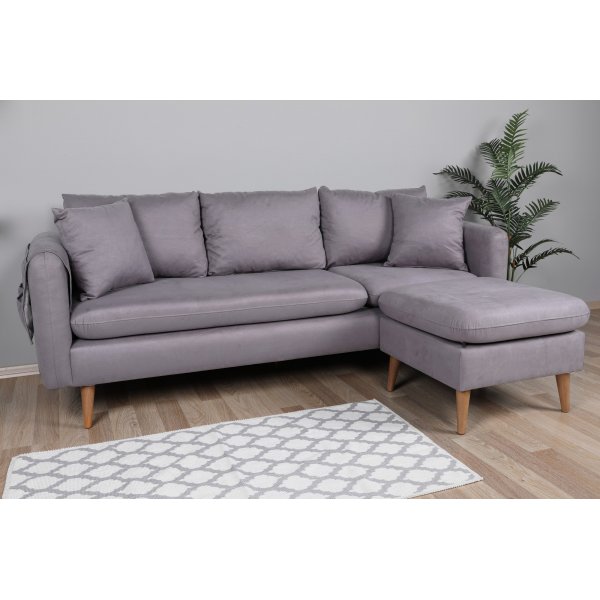 Canap divan droit Sofia - Gris