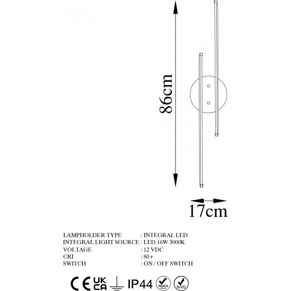 Unni wandlamp - Zwart