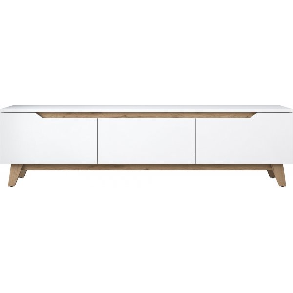Banc multimdia Duno Blanc/noyer