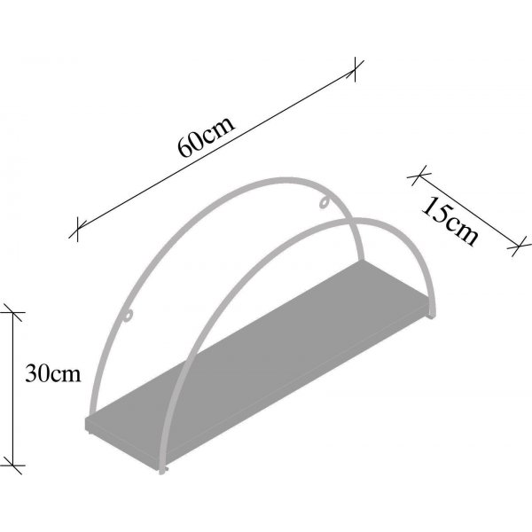 Indicum wandplank - Zwart/walnoot