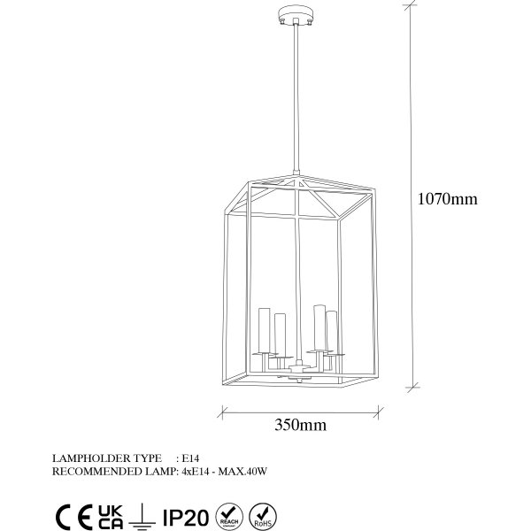 Plafonnier Tilly 13255 - Noir