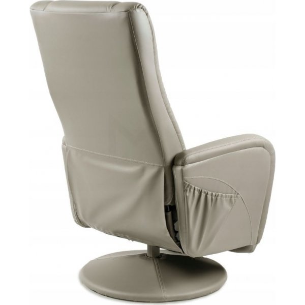 Massagefåtölj i beige PVC med fjärrkontroll Massagefåtölj i beige PVC med fjärrkontroll