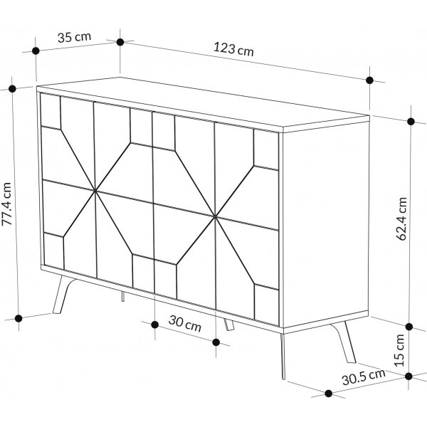 Buffet Dune 123 cm - Blanc Buffet Dune 123 cm - Blanc