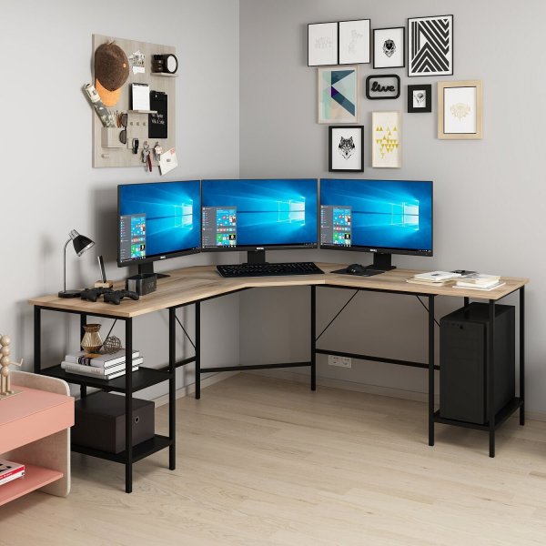 Bureau d'angle Power 180 x 60 cm - Marron foncé Bureau d'angle Power 180 x 60 cm - Marron foncé