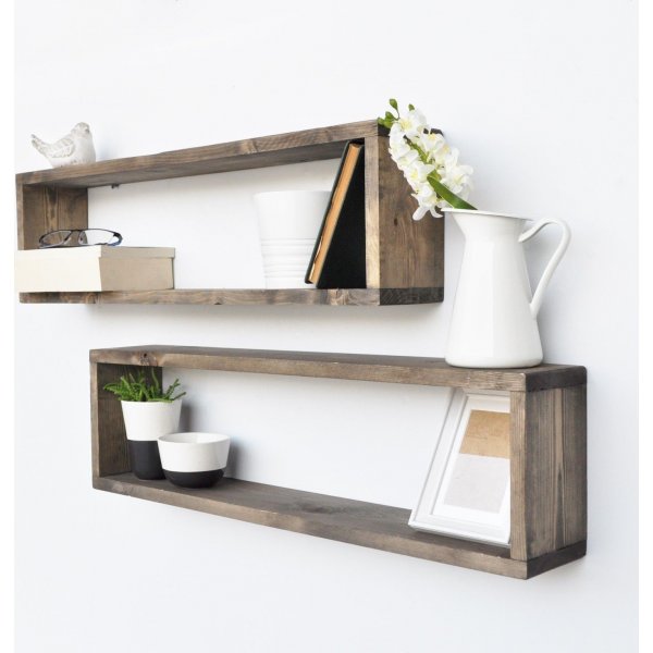 Abstracte wandplank 7 - Walnoot Abstracte wandplank 7 - Walnoot