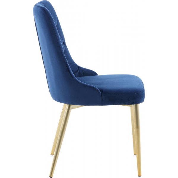 Chaise de salle à manger Alice Deluxe - Bleu/laiton Chaise de salle à manger Alice Deluxe - Bleu/laiton