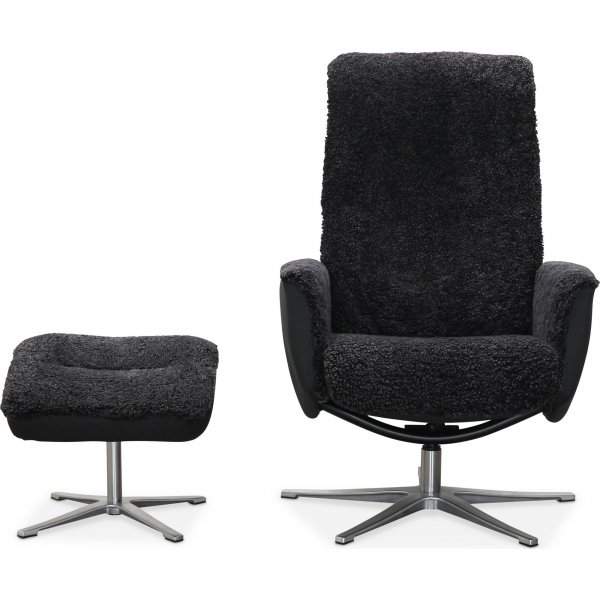 Paris ftlj med pall - Mrkgr frskinn