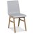 Signum matgrupp Slagbord vit/ek med 4 st Molly stolar i ljusgrtt tyg med ekben