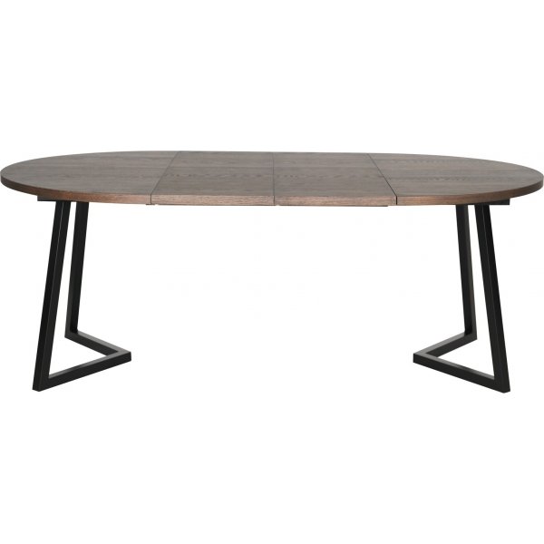Table à manger Röa 120-200 x 120 cm - Placage chêne laqué marron Table à manger Röa 120-200 x 120 cm - Placage chêne laqué marron