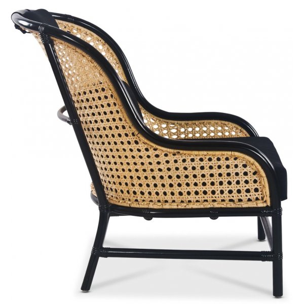 Anton svart fåtölj i rotting + Fläckborttagare för möbler Anton svart fåtölj i rotting + Fläckborttagare för möbler