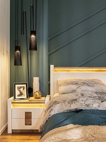 Chevet Alameda - Blanc/chêne Chevet Alameda - Blanc/chêne