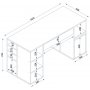 Bureau Diamond 145,3x59,6 cm - Blanc