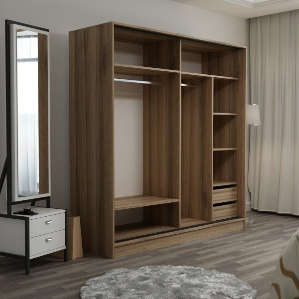 Armoire Kapusta 180 cm - Marron/anthracite/marron Armoire Kapusta 180 cm - Marron/anthracite/marron