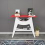 Ese avlastnigsbord 100 x 35 cm - Vit/rd